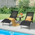 thumbnail image 3 of Costway 2 Pcs Chaise Longue Pliante de Patio Inclinable Réglable Empilable pour Terrasse Noir, 3 of 10