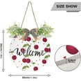 thumbnail image 3 of Welcome Sign with Wreath for Front Door, Rustic Round Hanging Welcome Sign, Wall Housewarming Gift for Home 11.8in, Cute Cherry Fruit Home Decor, 3 of 7