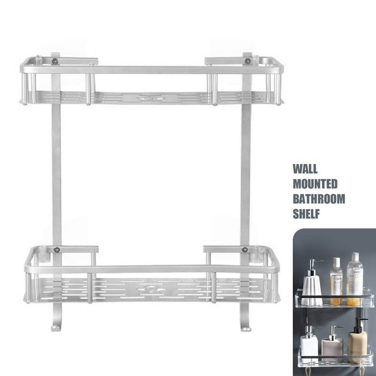 1/2 Tier Space Aluminum bathroom shelves racks wall mounted