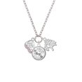thumbnail image 2 of Delight Jewelry Silvertone Open Pink Crystal Butterfly Wing Let Things Go Fall Zoey Charm Necklace, 28", 2 of 4