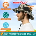 thumbnail image 4 of SUN CUBE Wide Brim Sun Hat Men Women, Mens Fishing Hats Sun UV Protection, Womens Hiking Bucket Hat, Outdoor Summer Safari Beach Boonie, Camping Unisex UPF 50+ Camo Green, 4 of 7