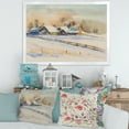 thumbnail image 3 of Designart 'Small VIllage At Evening Covered With Snow' Traditional Framed Art Print, 3 of 4
