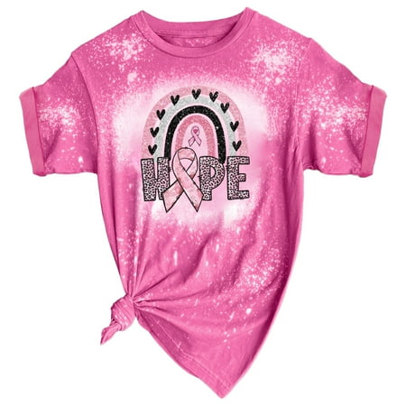 

MPWEGNP Cancer Awareness October We Wear Pink Tops Crew Neck T Shirts Printed Loose Tops Women Large Shirt Maternity Shirts Women Dressy