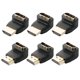 thumbnail image 1 of RV 6 conectores HDMI de ángulo recto, adaptadores HDMI macho a hembra de 90 grados y 270 grados, adaptador HDMI de alta velocidad de ángulo recto, cable HDMI de 90 grados y 270 grados, negro brillar Electrónica, 1 of 4