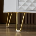 thumbnail image 5 of 20" Tall Wooden Nightstand, Luxury Carving Board 2-Drawer Night Stand with Metal Legs, Bed Side Table for Bedroom, Living Room, Lounge, 5 of 8