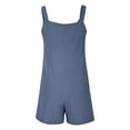 thumbnail image 5 of Ediodpoh Women's Tie Shoulder Overall Shorts Scoop Neck Romper Jumpsuit with Pocket Women's Jumpsuit Light Blue_001 L, 5 of 5