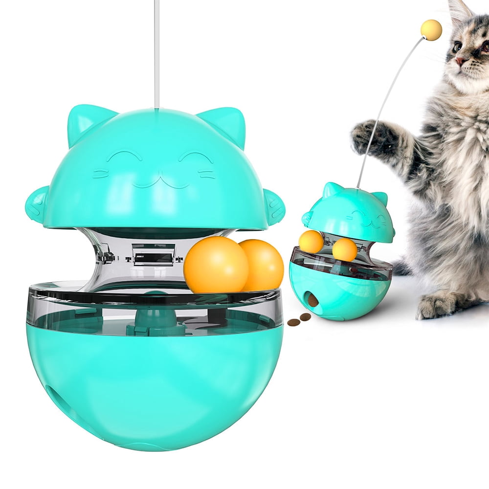 Cat Tumbler Toy Ball Kitten RolyPoly Treat Toys, Kitty Slow Food