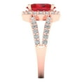 thumbnail image 3 of 2.78ct oval cut red ruby 18k rose gold halo Bridal Wedding Engagement Promise Anniversary Ring for Women size 5.5, 3 of 7