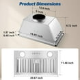 thumbnail image 5 of Range Hood 20 inch Built in Range Hood 600 CFM Vent 3-Speed Non-Ducted Integrated Cabinet Ducted/Ductless Convertible Ultra-Quiet Built-in Kitchen Exhaust Hood with Dishwasher-Safe Filter, 3-Speed, 5 of 8