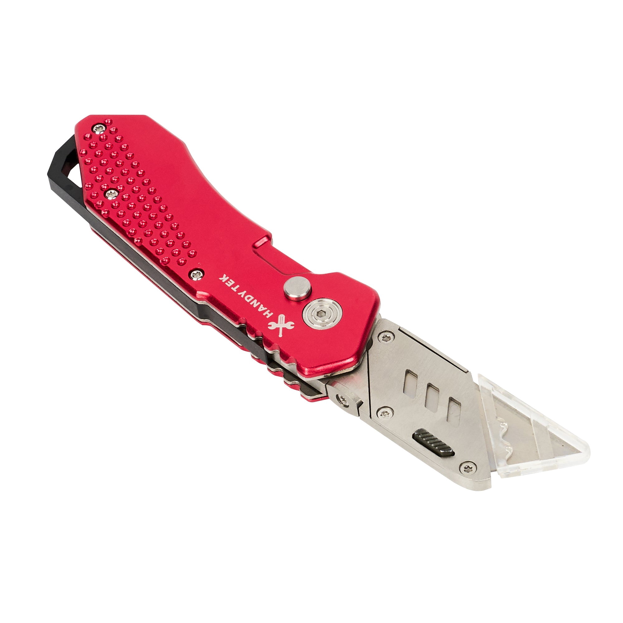 Restaurantware-Handy Tek Quick Change Blade Razor Knives, 6 Folding Utility Knives - Includes 6 Sharp Blades, 19 mm Wide, Red Stainless Steel Box Cutters, Lock-Back Design, Heavy-Duty
