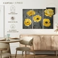 thumbnail image 4 of Elephant Stock Yellow Poppies Wall Art - Horizontal Multi Panel Canvas - Living Room Wall Decor - Floral And Botanical Multi Panel - Gray And Yellow Decor - 23" x 14", 4 of 4