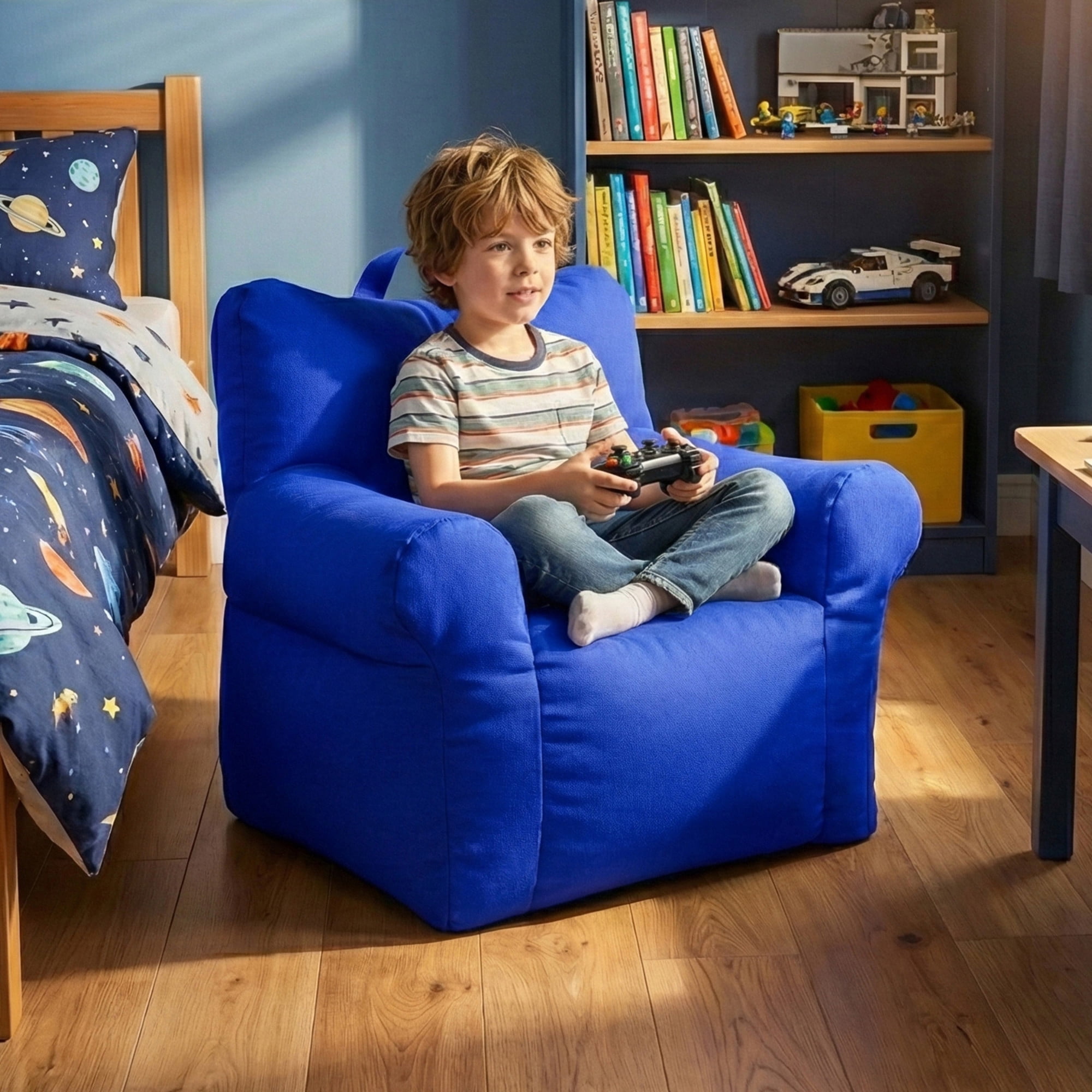 Big Joe Club Joe Kids Bean Bag Chair, Luminous Blue