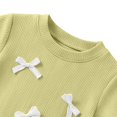 thumbnail image 2 of OGLCCG Kids Girls 2 Piece Outfits Short Sleeve Lace Bow Shirt Tops and Baggy Capri Pants Summer Casual Cute Girls Clothing 2-10 Years, 2 of 5
