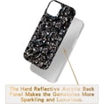 thumbnail image 3 of for Bling iPhone 13 Pro Max Case for Women，Very Shiny Luxury Case with 3D Glitter Sparkle Crystal Rhinestone Diamond Gems on Reflective PC Back，Soft TPU Bumper Cover for Girly Girls(Black), 3 of 9