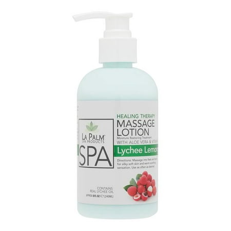 La Palm ORGANIC Healing Therapy Massage Lotion w/ Aloe Vera + Vitamin E - LYCHEE LEMONGRASS