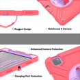 thumbnail image 4 of Kids Case for iPad Pro 11 Inch (2022/2021/2020/2018 Model), iPad Air 5/4 (10.9-Inch), Military Grade Shockproof Rugged Protective Cover with Built-in Stand/Pencil Holder Shoulder Strap, Red Purple, 4 of 12
