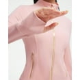 thumbnail image 5 of Women Golden Full Zip Up Workout Cropped Jackets Lightweight Athletic Yoga Tops, 5 of 11