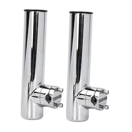 GARENDE 2 Pieces Boat Fishing Rod Holders Stainless Steel Easy Installation Professional Durability Rail Mounting Clamp on Rod Holder