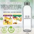 thumbnail image 2 of Botellas de agua de vidrio Brieftons, transparentes, 18 oz, 500 ml, paquete de 6 con tapas, 2 of 9