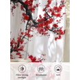 thumbnail image 6 of Sheer Curtains 108 Inches Long, Red Plum Semi Sheer Curtains Light Filtering Window Treatment, Nature Flowers Branches Chinese Painting Privacy Voile Drapes for Living Room Bedroom 52x108 Inch, 6 of 7