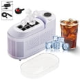 thumbnail image 1 of Compact Countertop Ice Maker, Produces Solid Square Ice Cubes in 15 Mins, Portable with Car Cord for Camping, RV Trips, Small Spaces, Quick Ice Production, 1 of 8