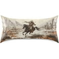 thumbnail image 3 of Coolnut Western Desert Cowboy Satin Pillowcase for Hair and Skin Silk Pillowcase Soft Sleeping Pillow Covers Smooth Cooling Pillowcase with Envelope Closure Size 20x40 in Home Decor Gifts, 3 of 7