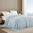 thumbnail image 3 of Exclusivo Mezcla Waffle Textured Soft Fleece Blanket, King Size Bed Blanket, Cozy Warm and Lightweight (Mixed Slate Blue, 90"x104"), 3 of 7