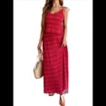 thumbnail image 2 of Conjunto de 2 Piezas para Mujer, Estilo Casual, con Falda Larga y Tirantes para Salir A la Playa. Rojo XL, 2 of 7