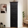 thumbnail image 3 of Leumius 4-Tier 72" Corner Kitchen Pantry Storage Cabinet with 8 Doors Tall Storage Cabinet, Corner Cabinet and Shelves, Bookshelf Cabinet for Bathroom, Living Room, Kitchen Black, 3 of 8