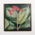 thumbnail image 1 of Fleurs Rouges contre Feuilles Vertes Encadré Peinture, 1 of 1