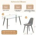 thumbnail image 3 of Gymax 5 PCS Dining Table Set 51" Modern Rectangular Glass Table & 4 Chairs Kitchen, 3 of 7