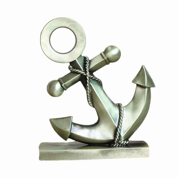WEUVEB Vintage Golden Alloy Nautical Anchor Decoration Creative Mediterranean Home Decor