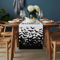thumbnail image 2 of Happy Halloween Table Runner - 48 Inch Long, Kitchen Dining Table Runner Dresser Scarves, Cartoon Black Bat Scary Animals White Farmhouse Decor for Coffee Tables Wedding Party Banquet, 2 of 8