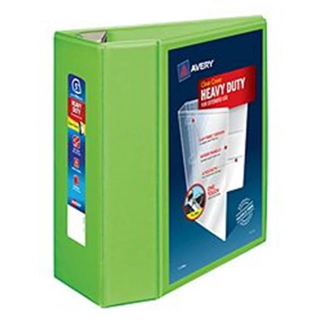 Avery-Dennison 79815 Heavy-Duty View Binder with Locking EZD Rings, Chartreuse - 5 in.