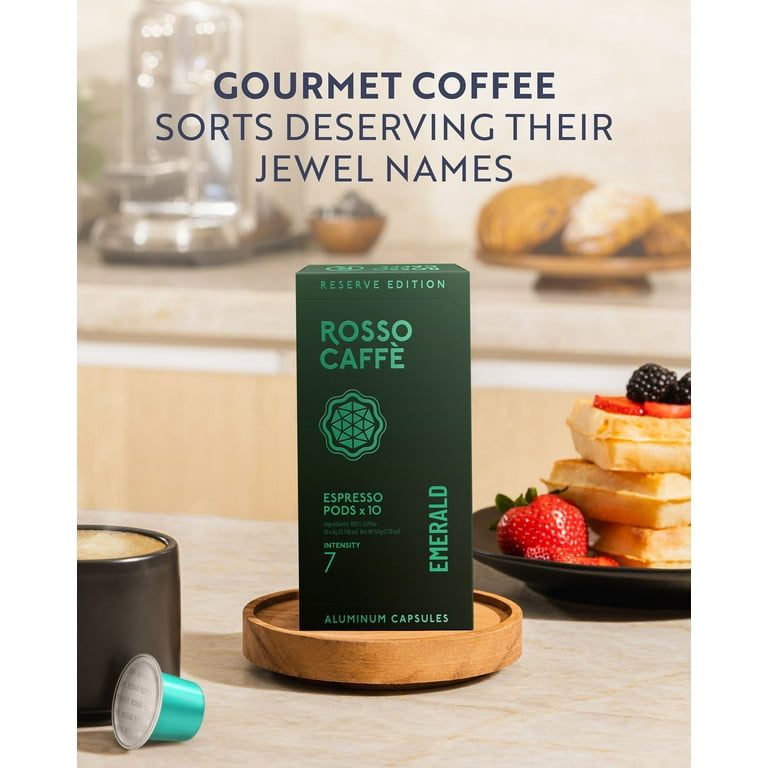 Free Shipping! Rosso Caffe Medium Dark Roast Espresso Pods Variety