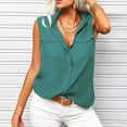 thumbnail image 4 of LIJCC Ladies Summer Loose Shirt Lapel Sleeveless Shirt Women'S Summer Solid Lapel Sleeveless Tank Tops Button Down Shirts Ladies Shirts, 4 of 5