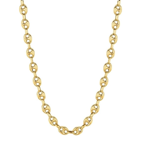 14K Gold Puffed Mariner Chain