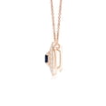 thumbnail image 2 of ANGARA Natural Sapphire Halo Pendant with Milgrain Detailing in 14K Rose Gold for Women (Size-2.5mm) | September Birthstone, Anniversary, Jewelry Gift for Women | Natural Blue Sapphire Necklace, 2 of 8