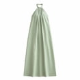 thumbnail image 6 of THDHVS Maxi Dress,Solid Color Halter Backless Loose Dress Casual Beach Vacation Style for Summer,Summer Dresses for Women Green XL, 6 of 6
