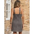 thumbnail image 5 of Womens Casual Sleeveless Denim Overalls Dresses Button Down Summer Jean Mini Dress Trendy Romper With Pockets, 5 of 6