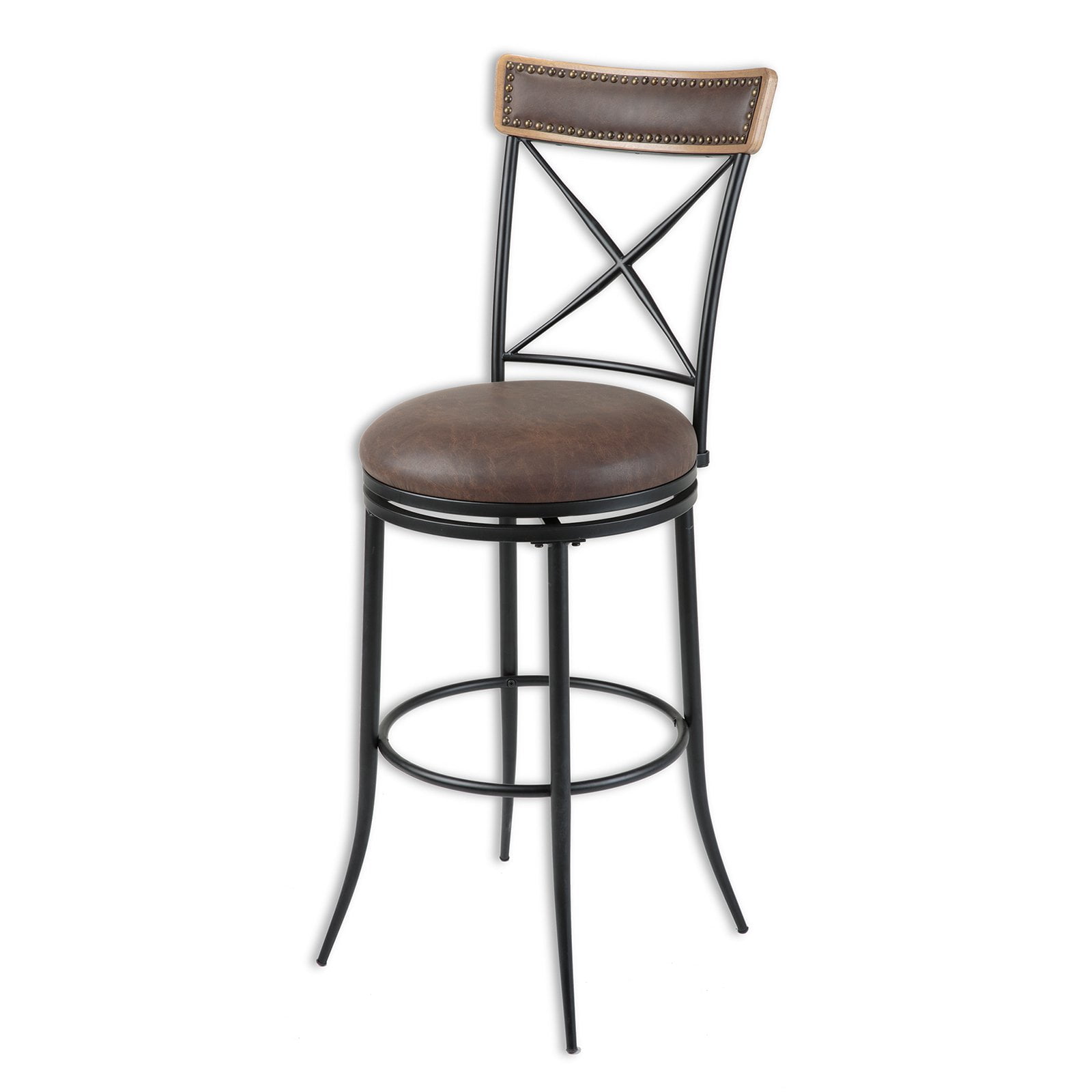 Boise Swivel Seat Counter Stool with Charcoal Finished Metal Frame