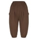 thumbnail image 4 of ICHUANYI Clearance Women's Loose Wide Leg Pants Cotton Linen Trousers Straight Pants Casual Pants(Brown, S) ICHUANYI WER2023080806247, 4 of 9