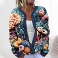 thumbnail image 1 of Cárdigan informal de punto con estampado navideño para mujer, chaqueta con botones y abrigo para mujer, 1 of 5