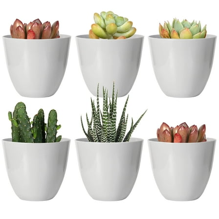 Youngever 10 Pack 3 Inch Mini Plastic Planters Indoor Flower Plant Pots, Grey Gardening Pot with Drainage for All House Plants, Flowers, Herbs, Succulents, NO Plant Included (Modern)