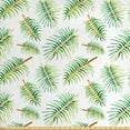thumbnail image 1 of Botanical Fabric by the Yard, Watercolor Style Palms Botanical Leaves on Plain Backdrop, Decorative Upholstery Fabric for Sofas and Home Accents, Green Pale Vermilion by Ambesonne, 1 of 4
