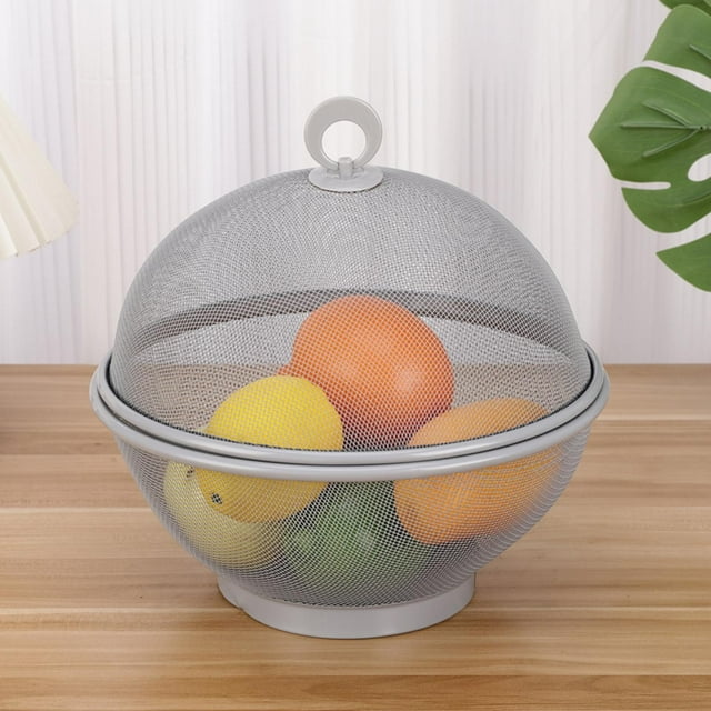 1Pcs Mesh Fruit Baskets With Lids, Restaurant Kitchen Produce Containers,Fruit Basket With Fly