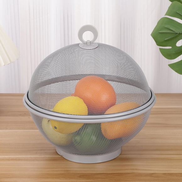 1Pcs Mesh Fruit Baskets With Lids, Restaurant Kitchen Produce Containers,Fruit Basket With Fly