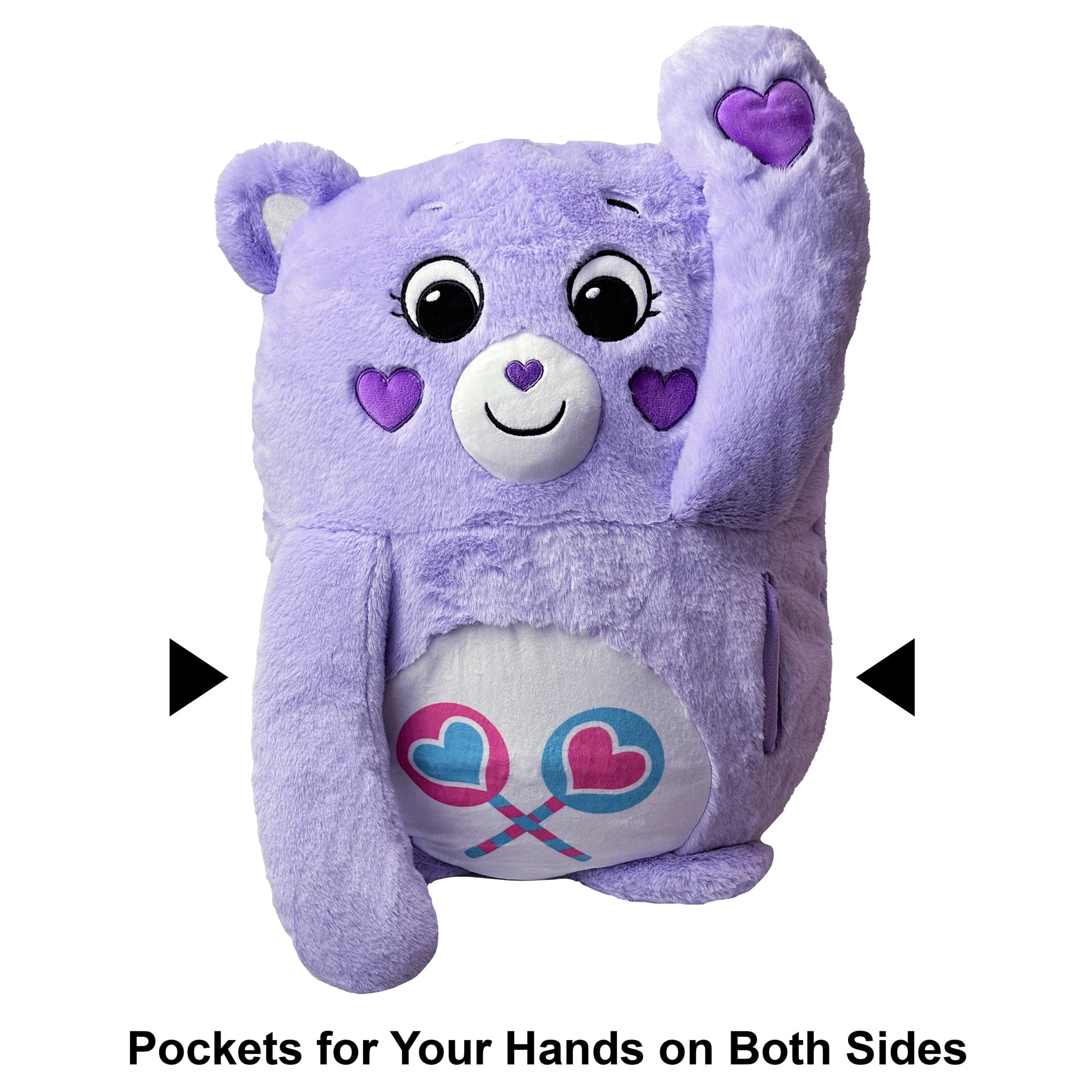Happy Nappers: Care Bears Pillow Pocket Pal - Share Bear - Plush Character Pillow Case, Animal Cover w/ Weighted Paws, Soft Huggable Companion, Kids