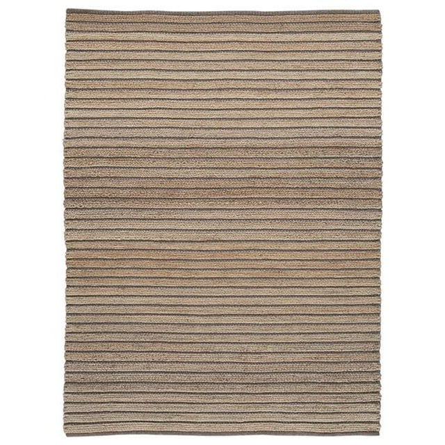 Benjara BM233209 84 x 60 in. Jute Rug with Stripe Design, Beige