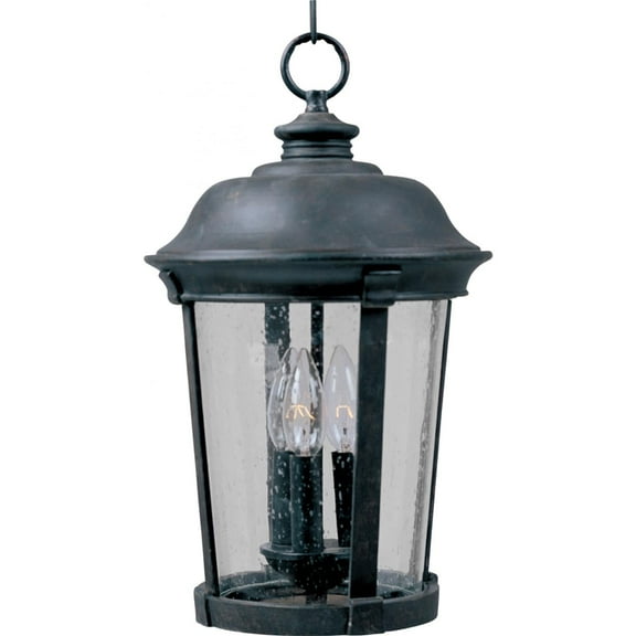 Maxim Dover DC Three Light 17-Inch Outdoor Hanging Lantern - Bronze - 3028CDBZ